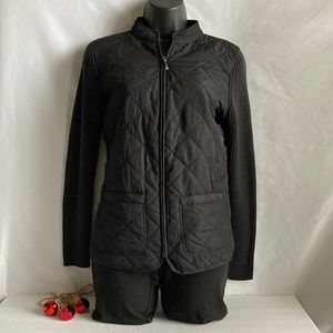 Croft & Barrow Zip-Up Knit/Quilt Sweater Size PS